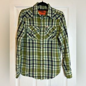 Plaid Button Down Cotton Long Sleeve Shirt